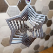 Navidad árbol ornamento 2022 hilado estrella impresión sitio apoyo decoración circulo regalo 3d print model - Mito3D
