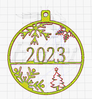 christmas tree ornament word 2023 - decoration ornaments 3d print model - Mito3D