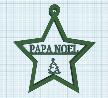 christmas tree ornament word papa noel Home decoration ornaments 3d print model - Mito3D