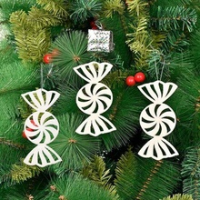 christmas tree pendant snowflake flakes candy shaped drop ornament desing sowflake year 3d print model - Mito3D