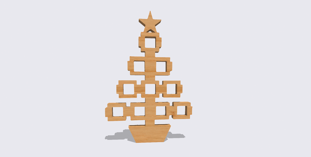 Natale albero foto telaio forma casa famiglia ricordi anno allegro decorazione fotografie ornamento centrotavola risoluzioni regalo unico personalizzato 3d print model - Mito3D