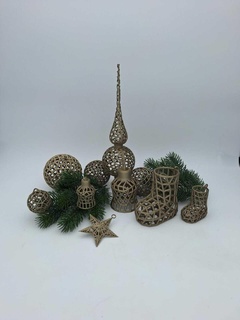 Navidad árbol conjunto voronoi stl archivos campana Zapatos pelotas cordón estrella diseño 3d impresión pelota decoración estrellas hogar casa invierno elegante 3d print model - Mito3D
