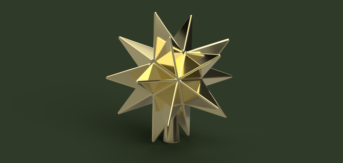 christmas tree star Art ornament 3d print model - Mito3D