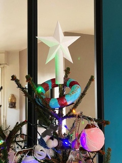 christmas tree topper cimier de sapin toile star crest cristmas decoration web fir decor 3d print model - Mito3D