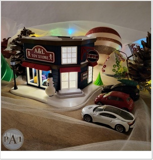 Noël village individuel bâtiments jouet boutique arbre chaud roues diorama cadeaux soutien libre gamins joie vacances 3d print model - Mito3D