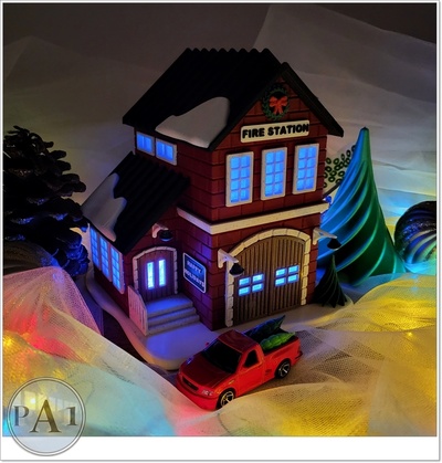 natale villaggio individuale edifici fuoco stazione albero caldo ruote diorama i regali supporto gratuito ragazzi gioia vacanze 3d print model - Mito3D