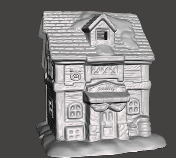 Natale villaggio fucina Casa aperture luci casa per 3d print model - Mito3D