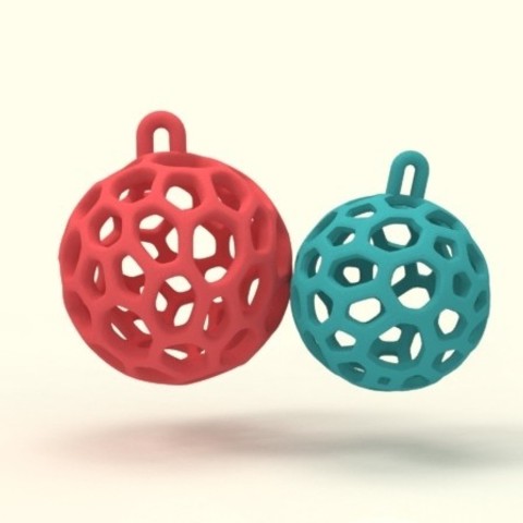 christmas voronoi spheres art 3D print model - Mito3D