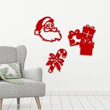 christmas wall decoration art tree decor toy toys happy year 2d 3d silhouette 3d print model - Mito3D