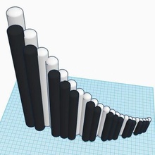 chromatische Panflöte verschiedene recorder instrument 3d print model - Mito3D