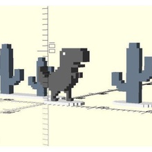 chrome dino jogo brinquedo personalizador de sistemas openscad dinossauro o google 3d print model - Mito3D