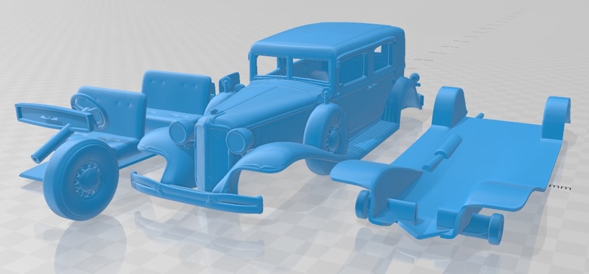 chrysler imparatorluk kapat birleşik sedan 1931 yazdırılabilir araba oyun yuva ölçülü tamiya rc miniz hobi mikro döküm 3d print model - Mito3D