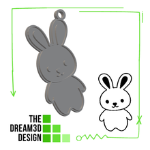 Tombul tavşan anahtarlık kolye 3d print model - Mito3D