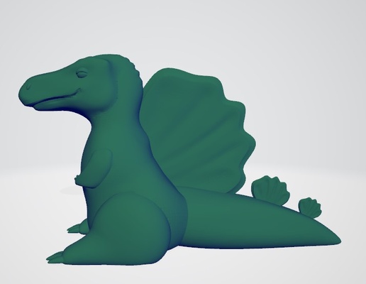 tombul dinosaur spinosaurus sanat dino heykel chibi diken jurassic 3d print model - Mito3D