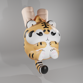 chubby little tiger adorable art animal small keychain decoration figure 3d print model - Mito3D