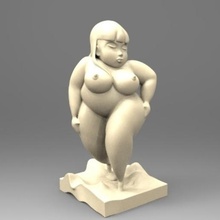 gordinha vários obesos nice garota a mulher figura nude gordura de aquecimento globais pele lábios beijos o cabelo cauda as pernas 3d print model - Mito3D