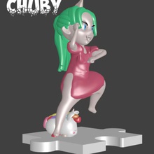 chuby unicornio de la muñeca art estatuilla nuevo toon 3d print model - Mito3D