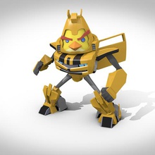 chuck bumblebee a arte figurine brinquedo angrybirdstransformers 3d print model - Mito3D