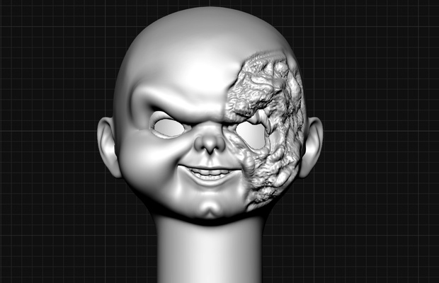 chucky - child's play 3 head art 3d print model - Mito3D