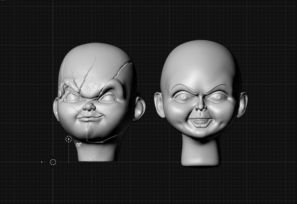 chucky tiffany heads art 3d print model - Mito3D