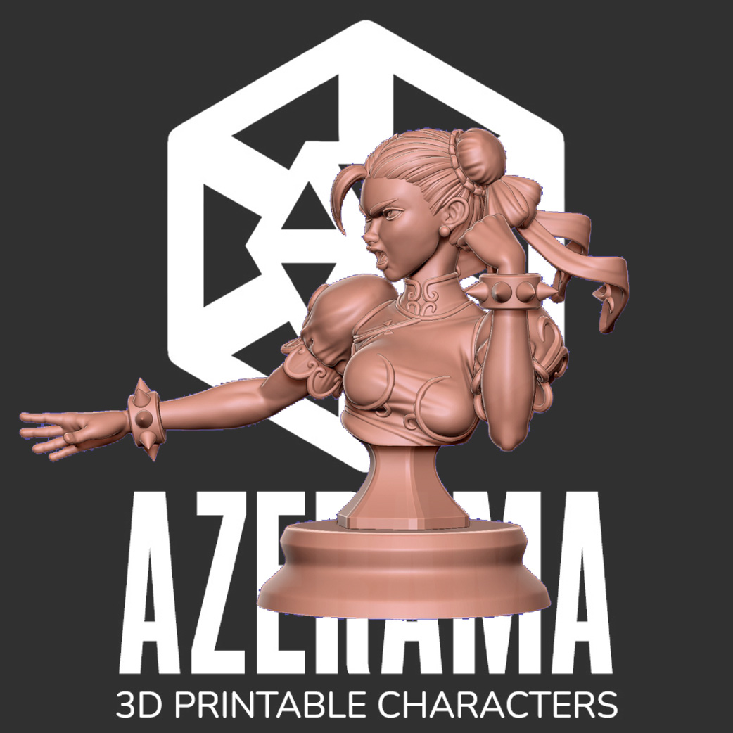 chun li büst hazır 3d baskı Chunli sokak dövüşçü kız Şirin video oyun külot dövüş sanatlar azerama Asya bot ayakkabı Patreon kübik elegoo stilize 3D print model - Mito3D