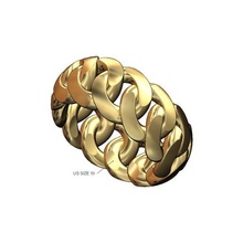 chunky 11mm wide rounded cuban link band 3d print model jewelry ring gold printable jewellery fashion silver chain sterling luxury bling cuba hiphop swag statement rings 3d print model - Mito3D