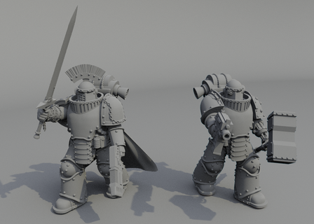 chunky armoured leader games minature infantry war wargame dark future figurines boardgames demons 3d print model - Mito3D