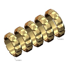 chunky cushion fashion band sizes 5to9 3d print model jewelry ring printable gold silver jewellery sterling stackable stacker rectangular square geometric 3d print model - Mito3D
