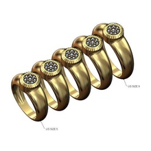 klobig Kuppel Rolex Lünette Cluster Diamant Ring Größen 5to9 3d drucken Modell 3d print model - Mito3D