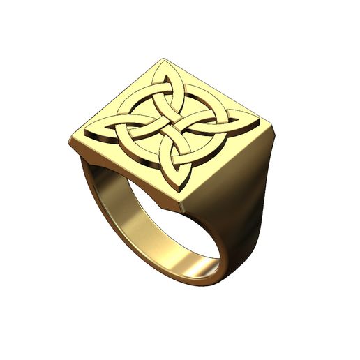 klobig Quadrat gälisch Knoten Ring us Größe 7to13 3d drucken Modell Schmuck druckbar Gold Silber Sterling Signet Mode Aussage Ornament keltisch 3D print model - Mito3D