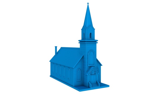 Igreja stl Arquivo impressora madeira catedral tradicional símbolo Cruz casa ocidental construção 3d print model - Mito3D