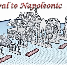 kilise Ortaçağ Napolyon wargame warhammer şehir ev bina sahne diorama 3d print model - Mito3D