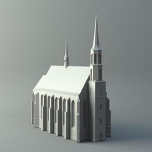 l'église sainte-catherine cz de prague l'architecture 3d print model - Mito3D