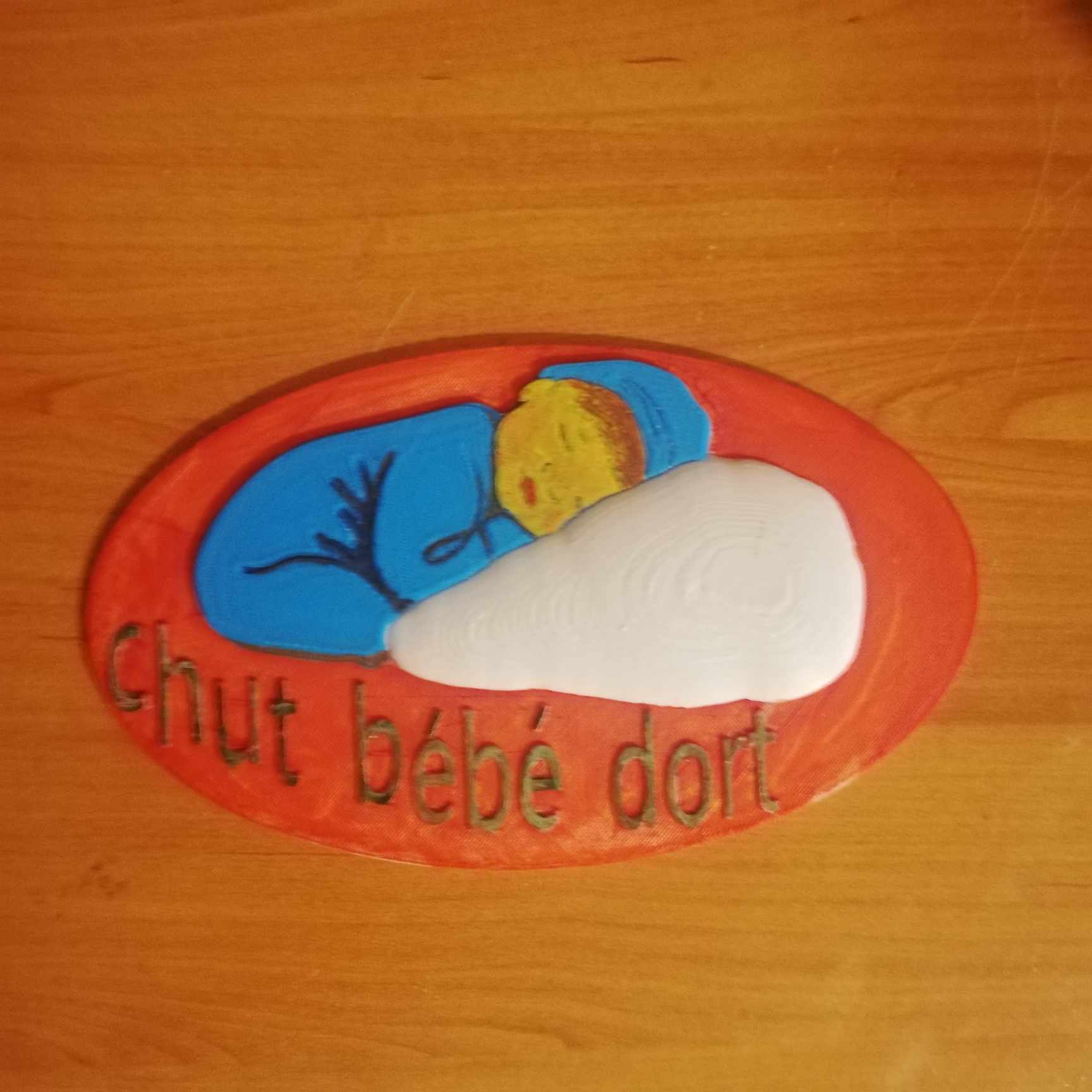 idiota dort porta nuvem bebê 3D print model - Mito3D