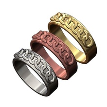 charuto banda cubano links enfeite Tamanho 6 7 8 3d impressão modelo joalheria anel ouro imprimível jóias moda prata esterlina luxo ligação 3d print model - Mito3D