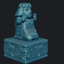 cihuateteo - aztec deity statue ruin mayan artifact sacrifice sculpture ancient pyramid architectural archaeology mexican indian temple old monument decoration print art sculptures 3d print model - Mito3D