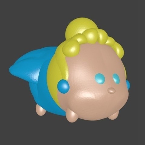 cendrillon jeu la femelle tristesse chiffons dans misère princesse disney 3D print model - Mito3D