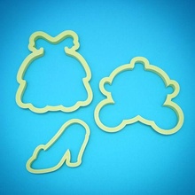 cinderella cookie cutters cookies cutter baking bakery kitchen fondant 3d print model - Mito3D