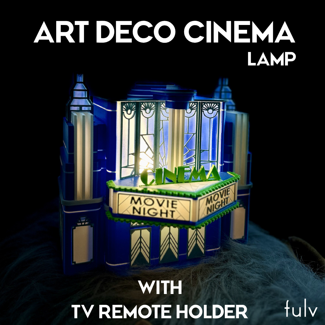 cine lámpara tv mandos distancia soporte remoto lleno película Arte deco juguete edificio 3D print model - Mito3D