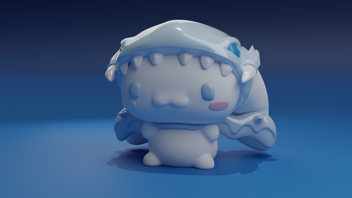 cinnamoroll x yugioh blue-eyes white dragon sanrio kitty blue eyes cute kawaii figure kireneko1 3d print model - Mito3D