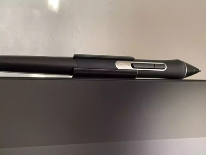 cintiq pro 24 bezel stylus clip wacom drawing tablet holder pen 3d print model - Mito3D