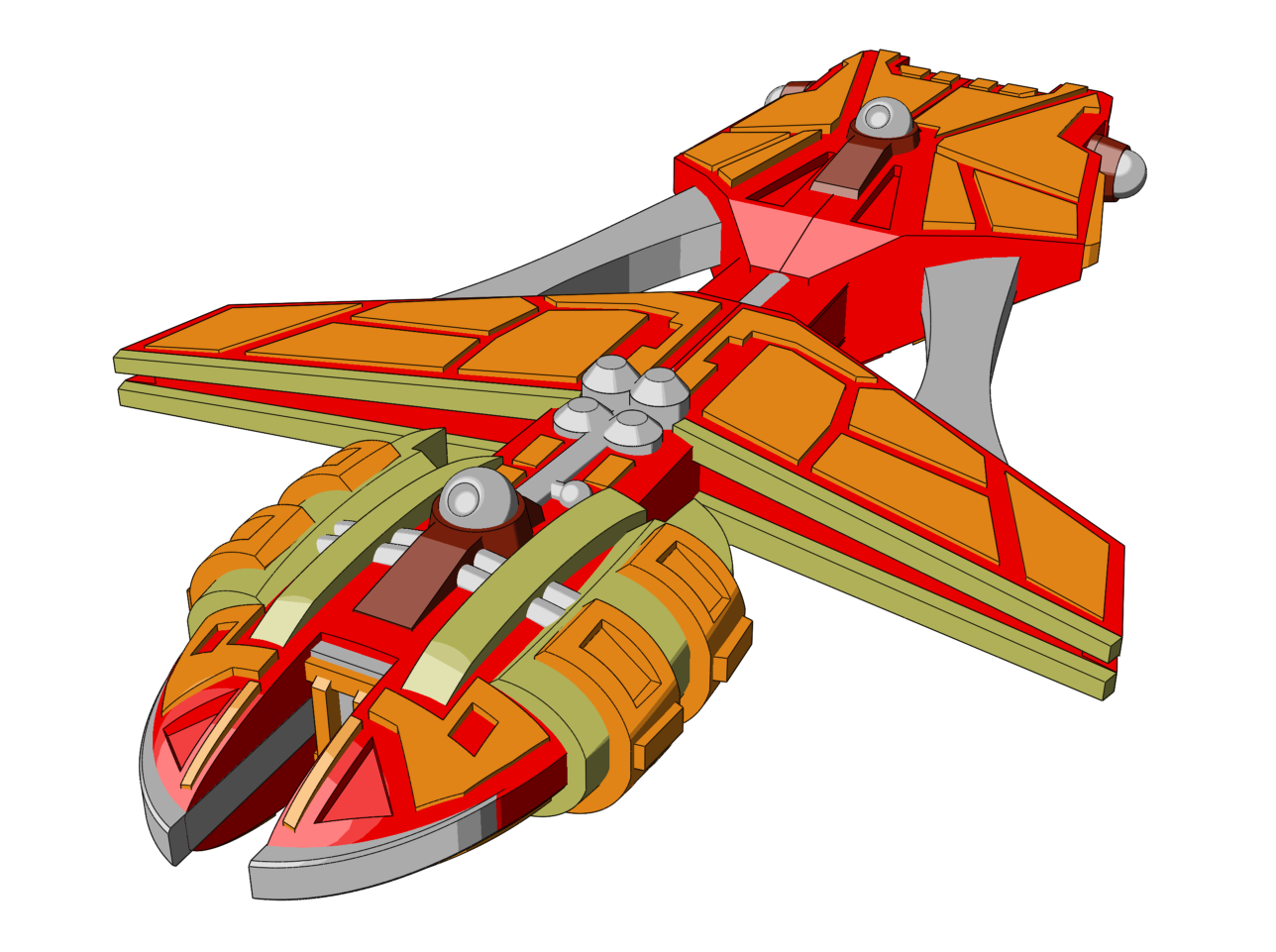 circasian eltesa light cruiser Game empire escalation wars starmada full thrust 3D print model - Mito3D