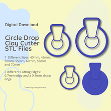 cercle laissez tomber argile coupeur arc stl numérique fichier download 7 tailles 2 versions 3d print model - Mito3D