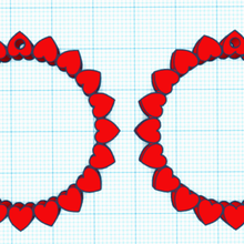 circle love earrings various pending 3d print model - Mito3D