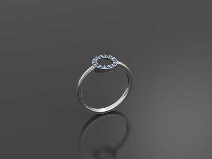 circle ring jewelry gold silver round stl 3dm diamond printable 3d print model - Mito3D