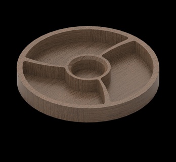 cerchio servendo vassoio decorativo vcarve intaglio artcam aspirare carveco 3d print model - Mito3D