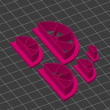 círculo polímero argila cortadores conjunto 5 tamanhos joalheria cortador agrupar ender 3 v2 crialidade 3d print model - Mito3D