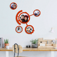 circles photo frames art geometric family memories pictures picture gadget living home 3d 2d decor decoration wall artistic frame photos hearts kids room 3d print model - Mito3D