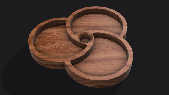 circles serving tray serving tray decorative vcarve carving artcam aspire carveco  3d print model - Mito3D