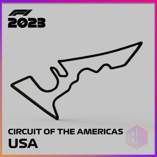 circuito Américas Unidos estados f1 coleção 2023 Fórmula 1 parede circuitos pacote calendário pista corrida aston Martin Ferrari mercedes Red Bull layout 3d print model - Mito3D